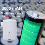 Siurbliai dviračiams, ne&scaron;iojamas oro siurblys, 3000 mAh, 4 purk&scaron;tukai, įkraunamas USB, baltas