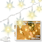 Elektra maitinama žvaigždėta LED &scaron;viesų girlianda LIVMAN GW-A0004, 10m, 100LED diodų