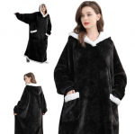 Džemperis pledas unisex, juodas