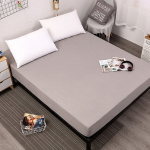 Čiužinio antklodė Neper&scaron;lampama čiužinio apsauga: kvėpuojanti pilka paklodė su drėgmės barjeru