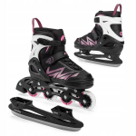 ATTABO 2in1vaiki&scaron;kos pačiūžos/riedučiai Kylo pink L (38-41), Reguliuojamos