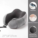 Lėktuvo, automobilio kelioninė pagalvė i&scaron; atminties putų su aksominiu mink&scaron;tu užvalkalu