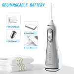 Ne&scaron;iojamas ABS dantų drėkintuvas: įkraunamas burnos valiklis keliaujant