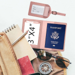 Odinis pu daugiaspalvis bagažo etiketės paso laikiklio komplektas