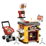 Parduotuvė supermarketas su vežimėliu ir 54 elementais