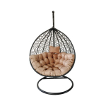 Pakabinamas supamasis krėslas &bdquo;Lilija&rdquo;, tamsiai pilkas