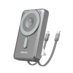 Atsarginis maitinimo &scaron;altinis ("Power Bank") Pilkas 10000 mAh MagSafe i&scaron;orinis akumuliatorius su stovu