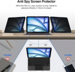 Procase privatumo apsauginis stiklas, skirtas Ipad Air 11 colių M3 2025/m2 2024, grūdinto stiklo ekrano apsauga, privatumą saugantis stiklas, apsauga nuo &scaron;nipinėjimo, privati privatumo plėvelė, 1 vnt.