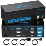 Kvm jungiklis 2 Pc 3 Monitoriai 8k60hz su Usb 3.0