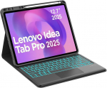 Occtingkind, klaviatūra, skirta Idea Tab Pro, dėklas su klaviatūra, skirtas Lenovo Idea Tab Pro 2025 12.7, magnetinė nuimama Bluetooth klaviatūra, Qwertz i&scaron;dėstymas, Usb C, jutiklinė dalis, ap&scaron;vietimas, juoda