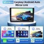 Fuluku 4+64g android automagnetola peugeot 308/408 2007-2015 su belaidžiu carpaly & android auto, 9 colių ips jutiklinis ekranas su bluetooth 5.0/gps/atbuline kamera/fm/wifi/swc (pilka)