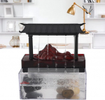 Bewinner stalo fontanas, namų vidaus stalo zen krioklio fontanas, vidaus relaksacijos fontanas, mini stalo baseino laisvalaikio fontanas su netaisyklingais akmenimis ir dekoratyvinėmis led lemputėmis