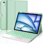 Klavi&scaron;as, skirtas Ipad Air 11 colių 2024 (m2), dėklas su klaviatūra, skirtas Ipad Air 6 kartos jutikliniam kilimėliui, magnetinė bluetooth ap&scaron;viesta Qwerty klaviatūra, skirta Ipad Air 11 colių 2024, &scaron;viesiai žalia