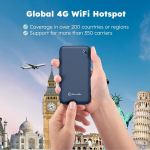 Glocalme Upp 4g mobilusis Wifi mar&scaron;rutizatorius, veikia daugiau nei 140 &scaron;alių, nereikia Sim kortelės, jokių tarptinklinio ry&scaron;io mokesčių, Mifi su 1 Gb pasauliniais ir 8 Gb Es duomenimis, tarptautinis vie&scaron;osios interneto prieigos ta&scaron;kas (mėlynas)