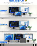 Usb c &scaron;akotuvas, trigubas ekranas, type c &scaron;akotuvas su ethernet, 4k usb c į 2 hdmi, vga, 2 usb3.0, 2 usb2.0, usb c 92w pd, skirtas mac pro ir kitiems type c ne&scaron;iojamiesiems kompiuteriams