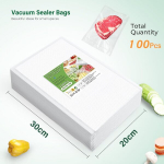 Oderra Vakuuminiai mai&scaron;eliai, 100 vnt., 20 x 30 cm, maisto sandarinimo plėvelė vakuuminiams sandarikliams, sous vide mai&scaron;eliai, naudojami maisto sandarinimui ir konservavimui