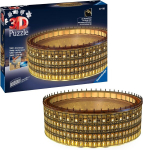 Ravensburger 3d dėlionė 11148 Colosseum Night Edition &scaron;viečianti tamsoje pasaulinio garso senovės Romos orientyras trimačio modelio dideliems ir mažiems dėlionių gerbėjams nuo 8 metų