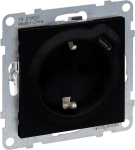 Legrand, Seano 2-in-1 lizdas, Usb Type C kombinuotas lizdas, su padidinta apsauga nuo prisilietimo, įjungiami gnybtai, 16 A, spalva: juoda lakuota, 765326