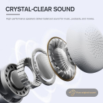 Ikf R1 Pop belaidės retro ausinės, bluetooth on-ear ausinės su Enc ai&scaron;kiais skambučiais, 75 val. atkūrimo laikas, triuk&scaron;mo izoliacija, Eq režimai, stero garsas, skaidrumo režimas, skirtos kompiuteriams/telefonams (sidabrinės)