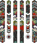 Bike-label X400118ve dviračio lipdukų rinkinys Xl Tattoo Motif Skull Old School