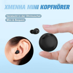 Xmenha Invisible Small belaidės bluetooth ausinės, tikros mini belaidės ausinės, mažiausios miego ausinės, bluetooth belaidės ausinės mažiems ausims ir ausų kanalams