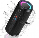 Bluetooth kolonėlė su &scaron;viesa, muzikos grotuvas, ne&scaron;iojama bluetooth dėžutė, atspari vandeniui, dvigubi žemų dažnių garsiakalbiai, stereo garsas, ilgas baterijos veikimo laikas, laisvų rankų funkcija telefonui, lauke, muzikos mėgavimasis