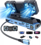 Yce 14-in-1 i&scaron;ardymo au&scaron;inimo ventiliatoriai Steam Deck dokas su M.2 Nvme dėklu, 4k @ 60hz, 1000mbs Ethernet, Sd/tf, 4 Usb A, 100 Pd įkrovimo 40gbps adapteris, skirtas Steam Deck/rog