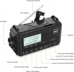 TV imtuvas Dab/dab+/fm skaitmeninis radijas su įmontuota 5000 Mah baterija, saulės energijos radijas, avarinis radijas su Usb mobiliųjų telefonų įkrovimo funkcija, stovyklavimo radijas su Led žibintuvėliu, skaitymo lempute, Sos signalu, ne&scaron;iojamas ra ...