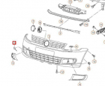 VW CADDY 10-15 priekinio bamperio vilkimo kablio dangtelis originalus 2K5807241