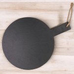 Mijoma apvali skalūno lėk&scaron;tė su rankena - 43,5 x 32 cm serviravimo padėklas stilingo natūralaus dizaino kaimi&scaron;kas sūrio padėklas tvirtas ir dekoratyvus