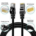 Cat 6 Ethernet tinklo kabelis 40m juodas lauko/vidaus, Gigabit