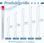 18 vnt. adatų karoliukams, 12 vnt. didelės akelės adatų karoliukams ir 6 vnt. didelės akelės lenktų adatų karoliukams, adatos karoliukų vėrimui apyrankėms ir papuo&scaron;alų gamybai