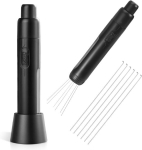 Sdhiiolp Wdt įrankis Espresso adata ra&scaron;iklio dizaino kavos skirstytuvas su 8 atsarginėmis adatomis Espresso skirstytuvas su magnetiniu stovu Kavos skirstytuvas Espresso priedai Juodas