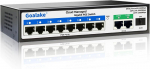 Goalake 11 prievadų poe komutatorius, valdomas ethernet komutatorius per debesį, poe+ komutatorius 8 prievadai prie 120w, 802.3af/at, lengvai valdoma programėlė, aptikimas per debesį, vlan, paleidimas i&scaron; naujo per debesį, itin tolimas debesys