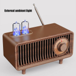 Menduner Bluetooth kolonėlė su radijo imtuvu, retro stiliaus radijas, stereo atminties kortelė, U diskas, Aux, vintage radijo kolonėlė su Led ap&scaron;vietimu, skirta Pc ir ne&scaron;iojamam kompiuteriui (medžio spalvos)