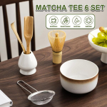 6 dalių matcha rinkinys, keraminis matcha dubuo, matcha arbatos &scaron;luotelė, sietelis ir &scaron;auk&scaron;telis, matcha priedai matcha pradedančiųjų rinkiniui, dovana žalios spalvos namams ir biurui