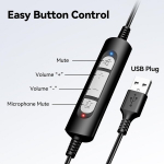 Voistek Usb ausinės su mikrofonu ne&scaron;iojamam kompiuteriui, triuk&scaron;mo slopinimas, Usb-a/usb-c dvipusės ausinės kompiuteriui, biurui, skambučių centrui, Teams, Zoom, Skype