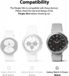 Ringke Slim dėklas, suderinamas su Galaxy Watch 4 Classic 46 mm - Clear & Dark Chrome [2 vnt. pakuotė]