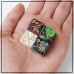 Slakozyt mtg žetonų skaitiklio kauliukai, magic cube skaitiklis, magic the gathering glitter sparkle cube (32 vienetai, spalvų gradientas juoda ir balta)