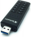 USB laikmena Verbatim Keypad Secure Usb 3.2 Gen 1, 128 Gb, atmintinė su slaptažodžio apsauga ir &scaron;ifravimu, su usb-a prailginimo laidu, usb-3, skirtas ne&scaron;iojamam kompiuteriui, bloknotui ir kt., juoda