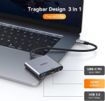 Hodo Usb C &scaron;akotuvas Hdmi adapteris, Usb-c Digital Av multiport su 4k @ 60hz Hdmi, Usb 3.0, 100w Pd, suderinamas su Ipad/mac Book/samsung S24/surface/hp