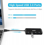 Atolla Usb &scaron;akotuvas 3.0 4 prievadai itin plonas Usb skirstytuvas duomenų perdavimui ir sinchronizavimui su atskirais maitinimo jungikliais ir &scaron;viesos diodais
