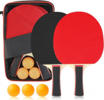 Stalo teniso raketės rinkinys, auk&scaron;čiausios kokybės ping pong rinkinys, stalo teniso raketė su 2 stalo teniso raketėmis, 3 stalo teniso kamuoliukais ir ne&scaron;iojimo krep&scaron;iu, skirtas pradedantiesiems, pažengusiems ir &scaron;eimos pramogoms