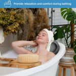 Vonios pagalvė, 4d orui laidus vonios pagalvė su 6 neslystančiais siurbtukais, ergonomi&scaron;ka vonios pagalvė galvai, kaklui, nugarai, spa namuose (pilka)