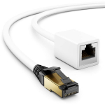 Deleycon Cat8.1 prailginimo kabelis, 3m, 40 Gbit/s, baltas