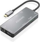 Aisens Asuc-9p018-gr Usb-c dokas 9-in-1, Usb-c A 2xhdmi, 1xrj45, 2xusb-a Usb3.0, 1xusb-a Usb2.0, 1xusb-c Pd, 1xsd, 1xmicro Sd, pilkas, 15 cm