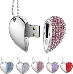 USB laikmena Garrulax usb atmintinė, premium usb 2.0, deimanto &scaron;irdies formos 8gb / 16gb / 32gb usb atmintinė, atspari vandeniui, didelės spartos perdavimas