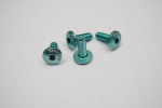 Bianchi - 4 aliumininių varžtų rinkinys Torx M5 x 14 mm buteliuko laikikliui, &scaron;viesiai mėlynos spalvos su Bianchi logotipu C8655316/ck