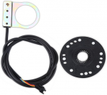 Vgeby elektrinio kalnų dviračio pedalų pagalbos jutiklis, 8 magnetų plieninis galios pedalo greičio jutiklis, skirtas elektriniam dviračiui, kalnų dviračiui, juodas, sidabrinis, modernus