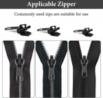 Zip Zipper 24 dalių užtrauktuko keitimo rinkinys užtrauktuko slankiklis universalus užtrauktukas striukėms lagaminams ir kuprinėms nuimamas (juodas)